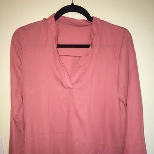 Peach/burgundy blouse